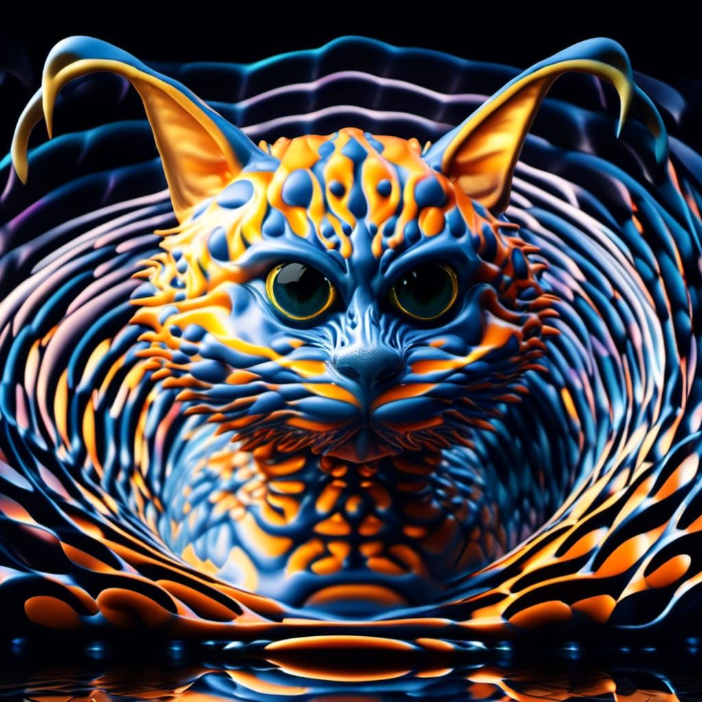 Surreal Landscape with Elastic Flora and Metallic Sky