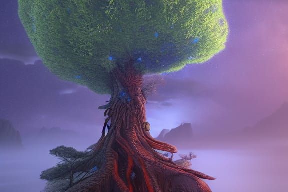 Fantastical Tree of Space-Time: Digital Concept Art