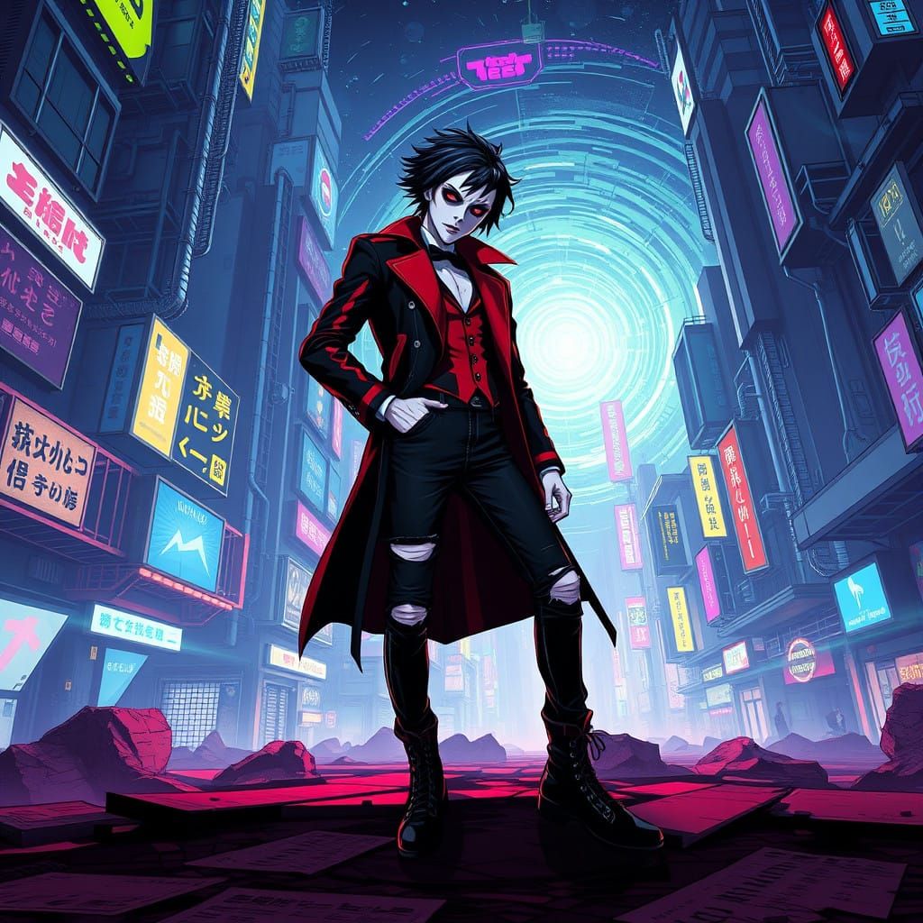 Cyberpunk Beetlejuice: Dystopian Bio-Exorcist