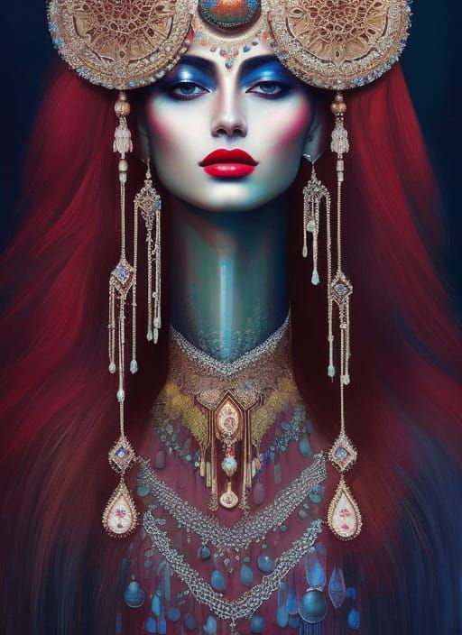 Visionary Goddess in Intricate Digital Art Style