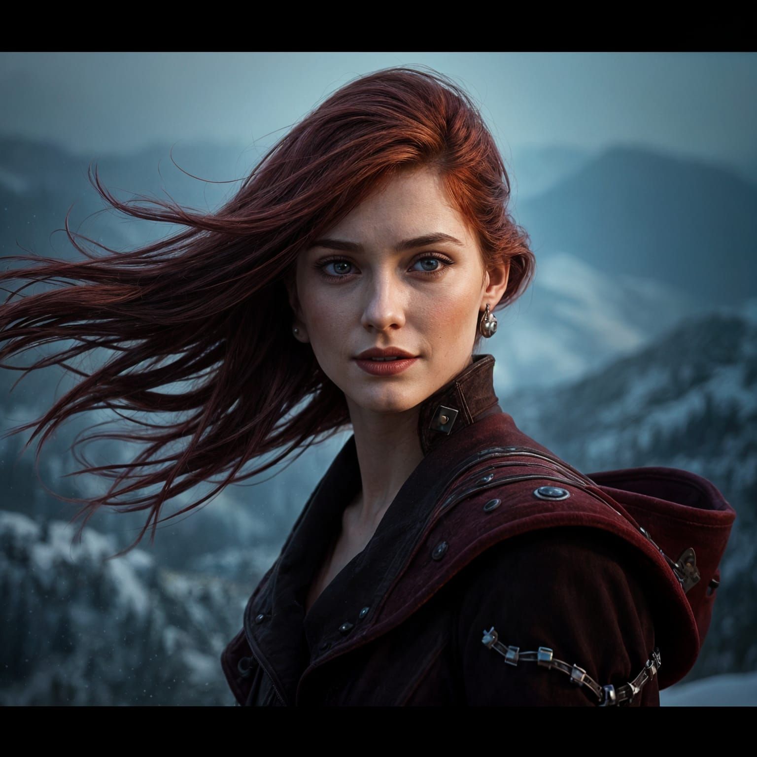 Striking Woman Portrait in Futuristic Art Style