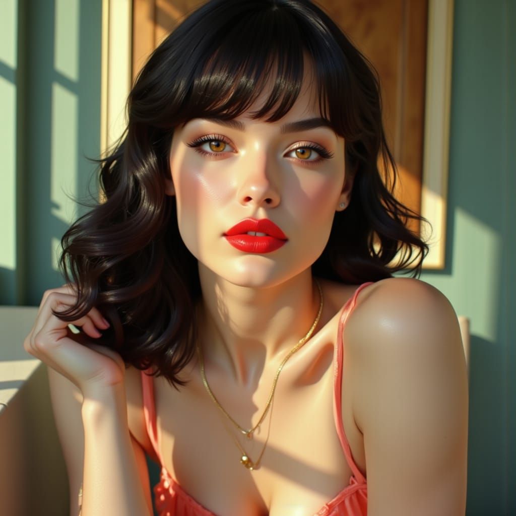 Parisian Woman Wakes to Golden Dawn Light