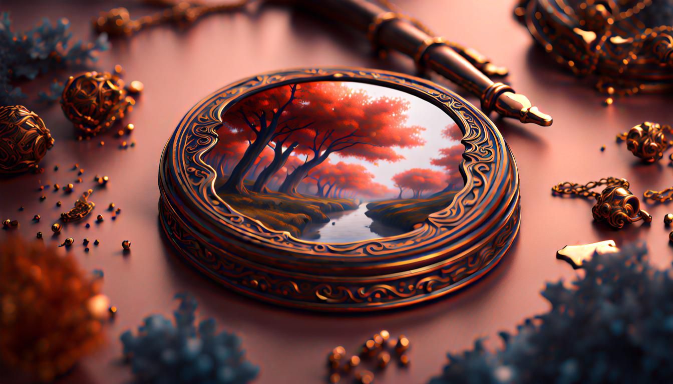 Elegant Pocket Mirror: A Detailed Matte Painting
