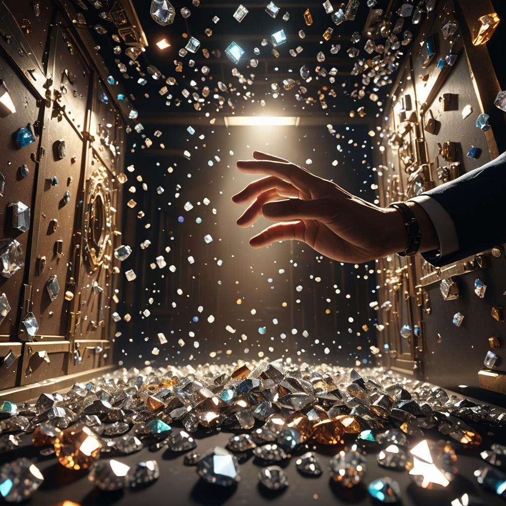 Time Traveler Steals Diamonds in Cinematic Digital Art