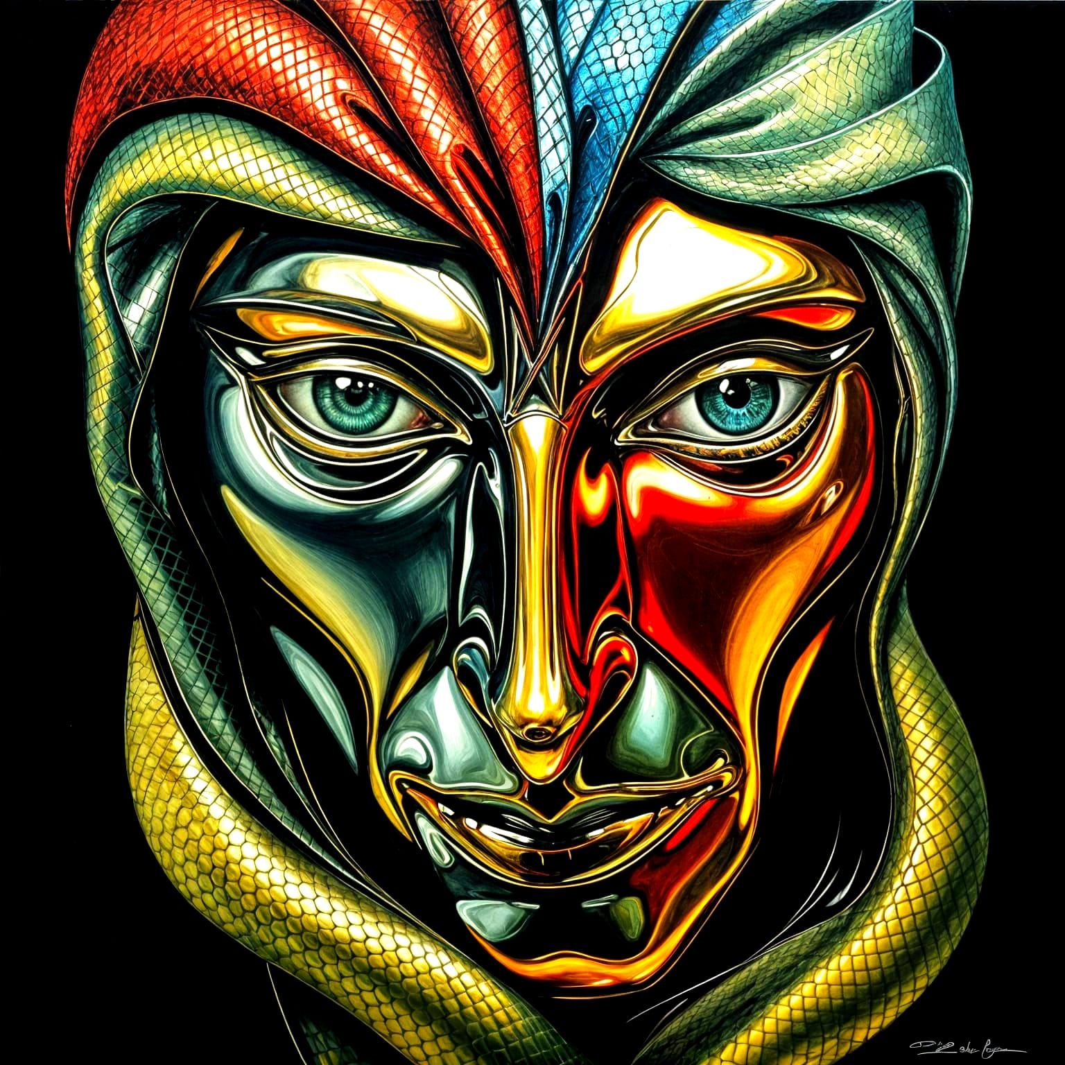 Luxurious Geometric Artwork in Metallic Brilliance