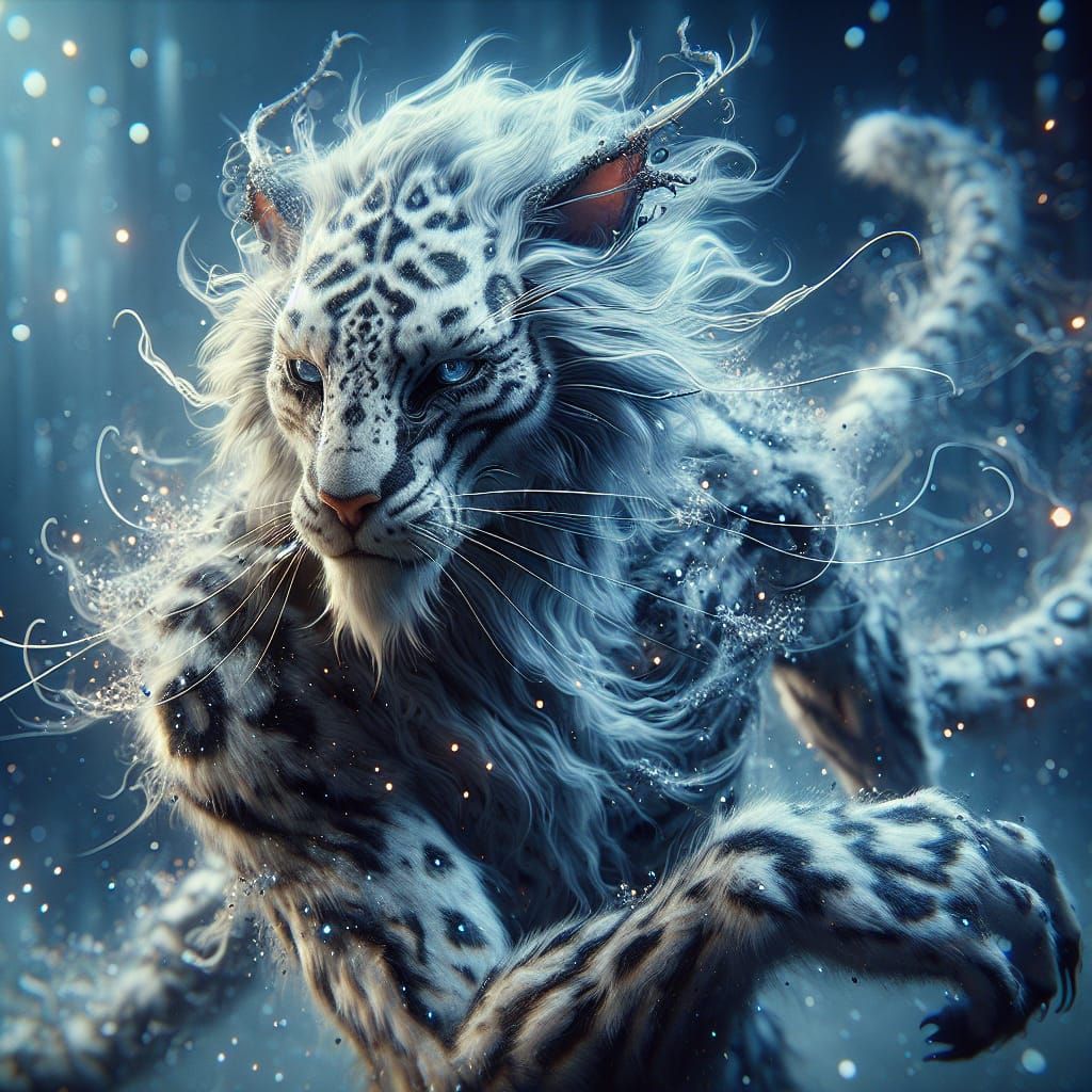 Fantastical Tiger Warrior in Vibrant Colors