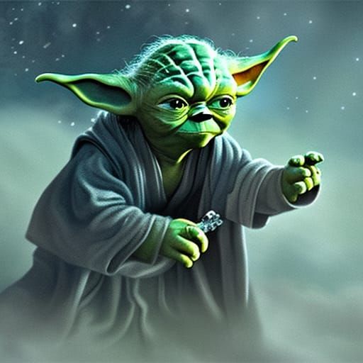 Yoda as Impasto Painting