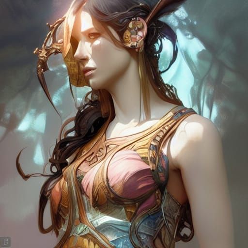 Freya Portrait in Hyperdetailed Digital Art Style