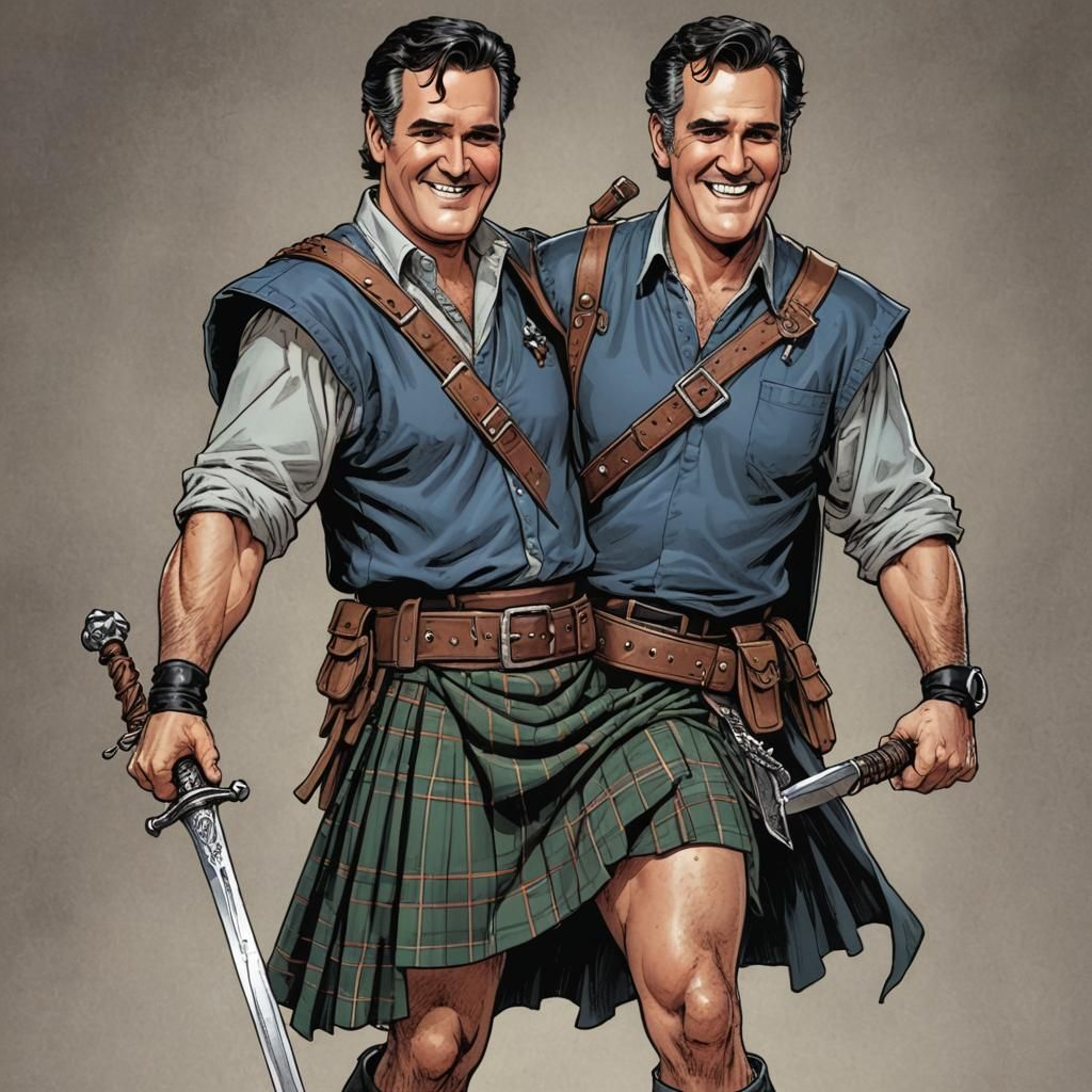 Bruce Campbell as Scottish Warrior, Comic Book Art