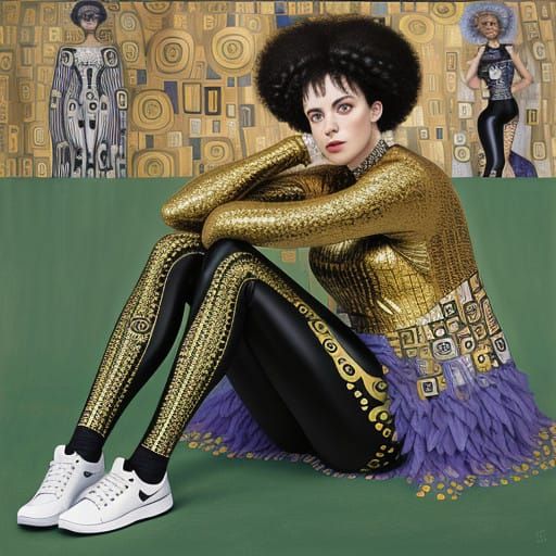 Vibrant Afro-Futurist Fitness Goddess in Photorealistic Styl...