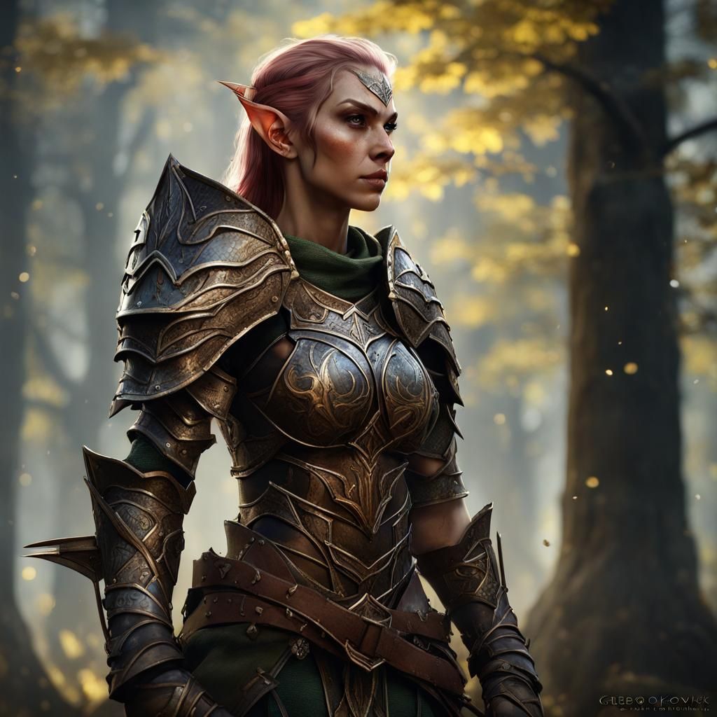 Armored Wood Elf: Dark Fantasy Concept Art