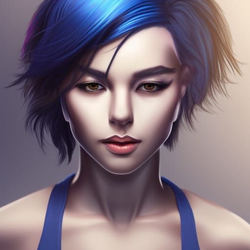 Portrait of a Transgender Woman in Detailed Matte Painting