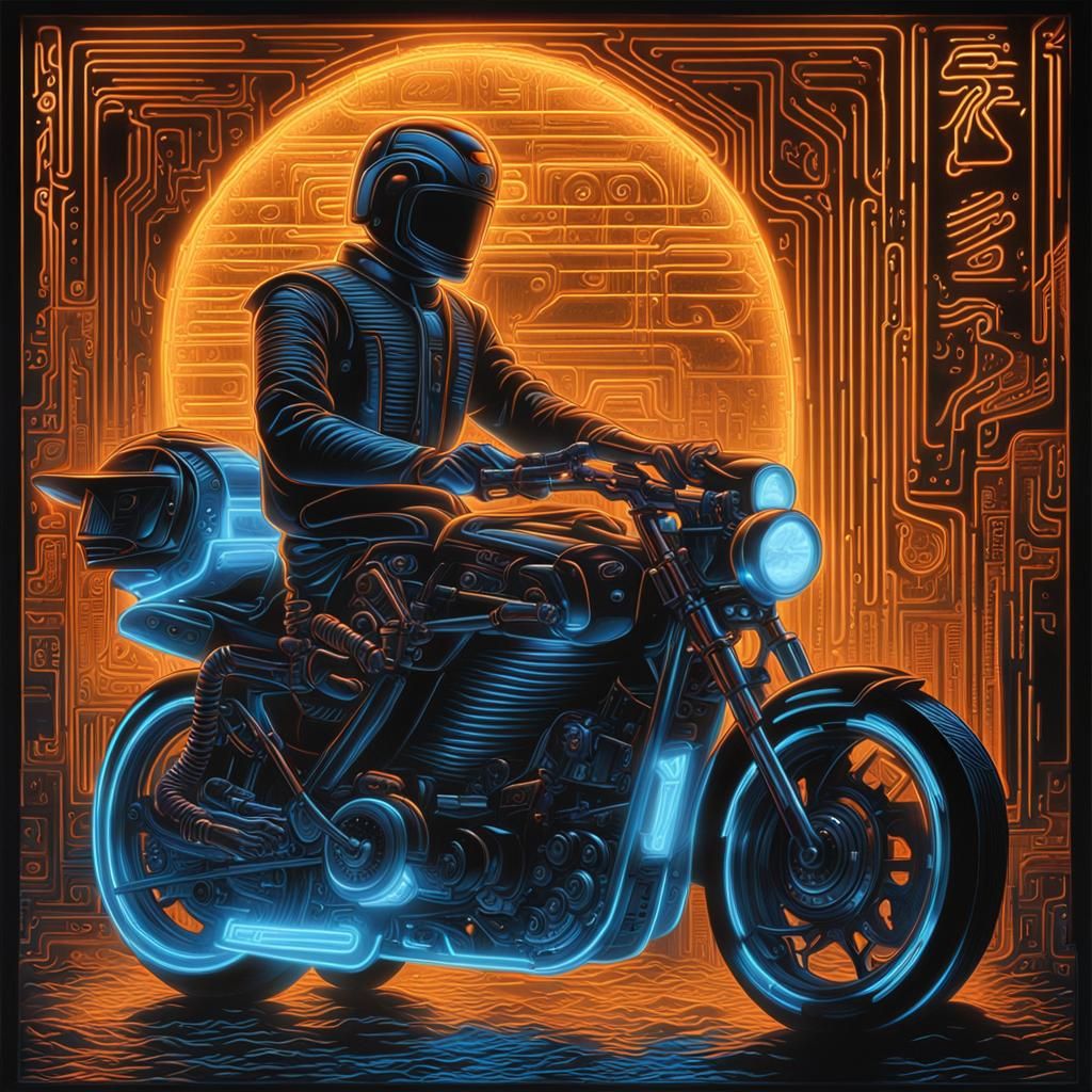 Neon Alien Glyphs in Sorayama Style, 8K