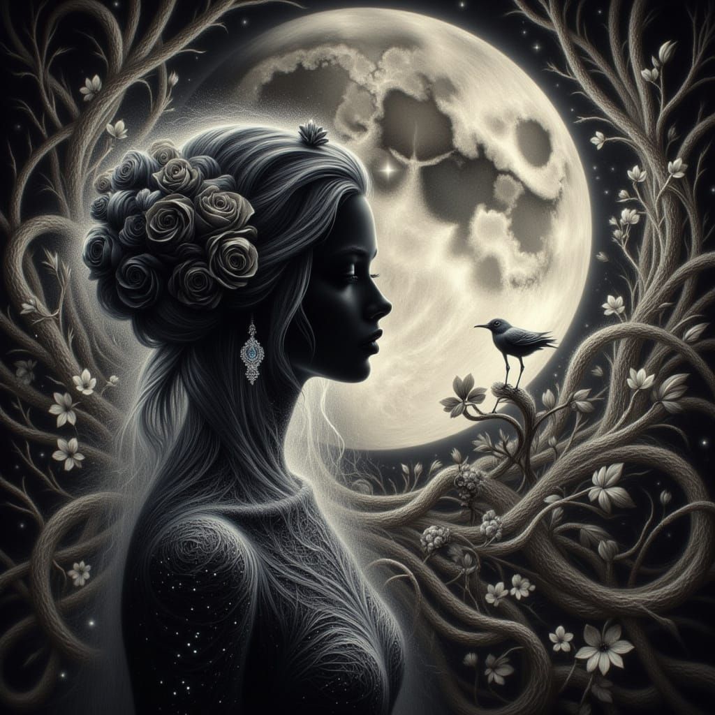 Numinous Silhouette of an Enchanted Woman