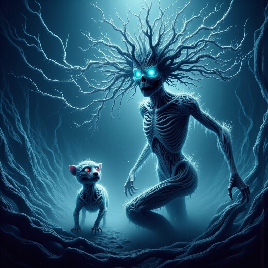 Terrifying Ghost in Fractal Fog with Sinister Rubber Duck