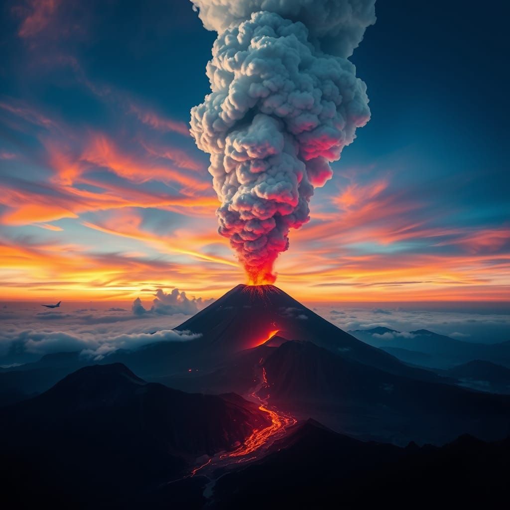 Volcanic Eruption at Mount Lewotobi Laki-Laki