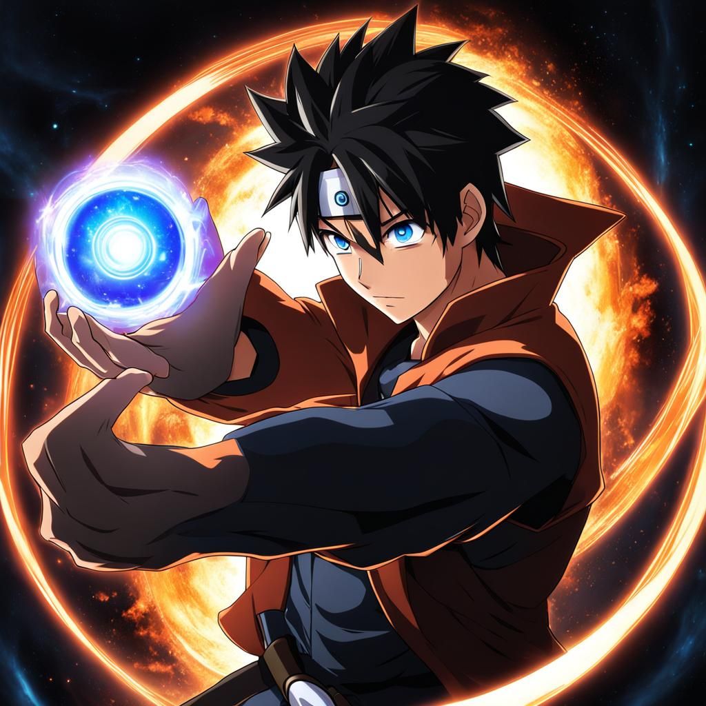 Hateful Man with Rasengan in Anime Style