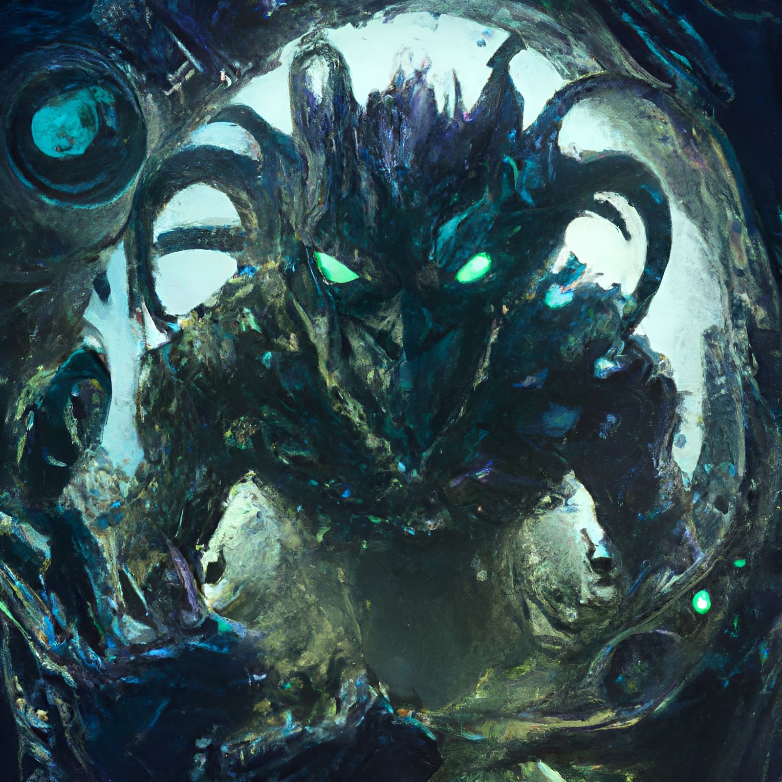 Detailed Grimlin Portrait in a Digital Art Style