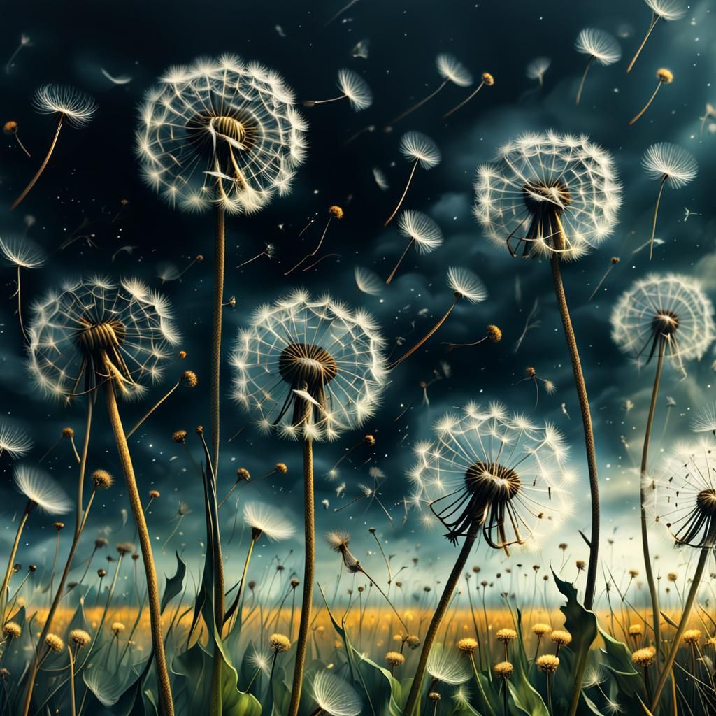Dandelions in the Wind: Digital Matte Painting