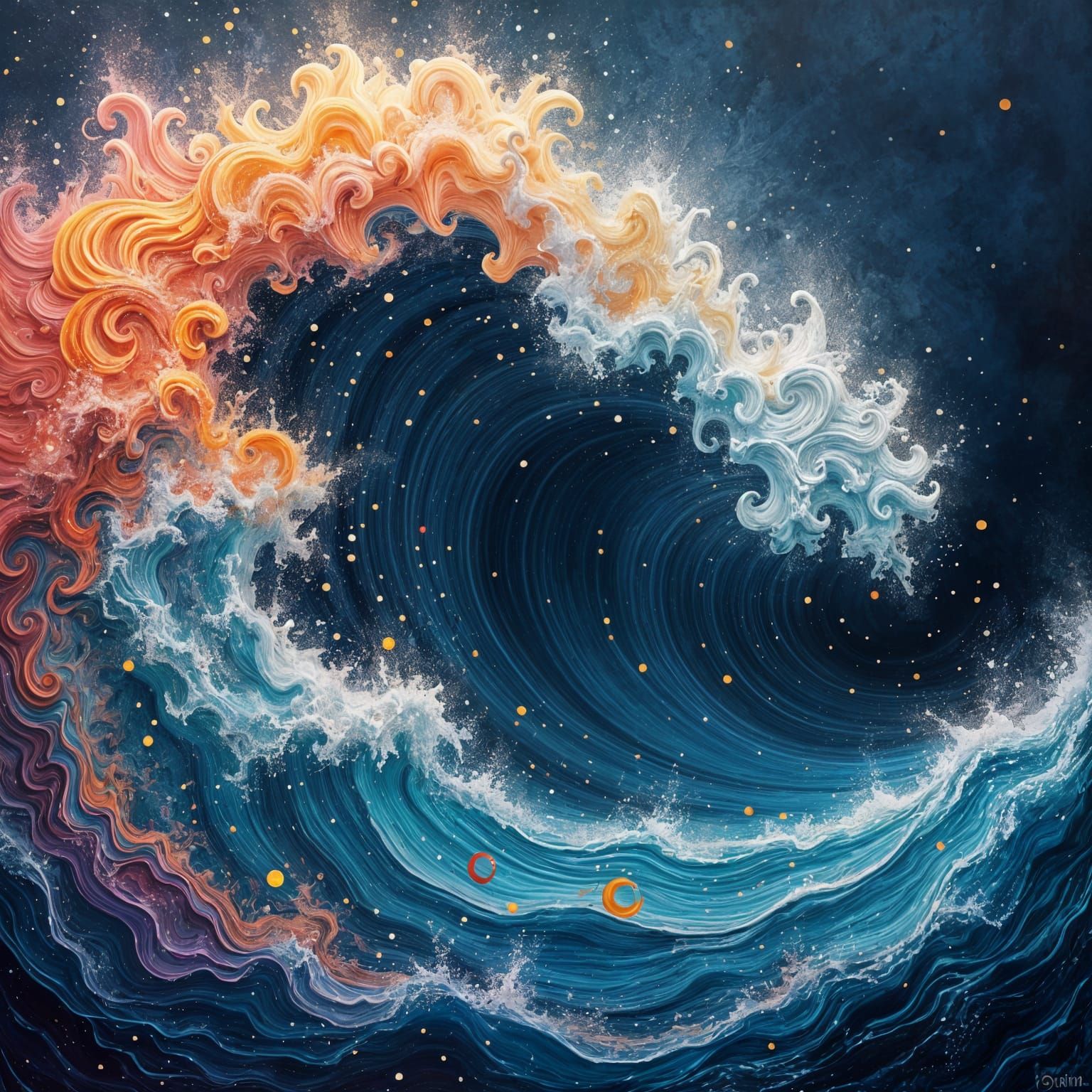 Colorful Graffiti Wave Digital Art