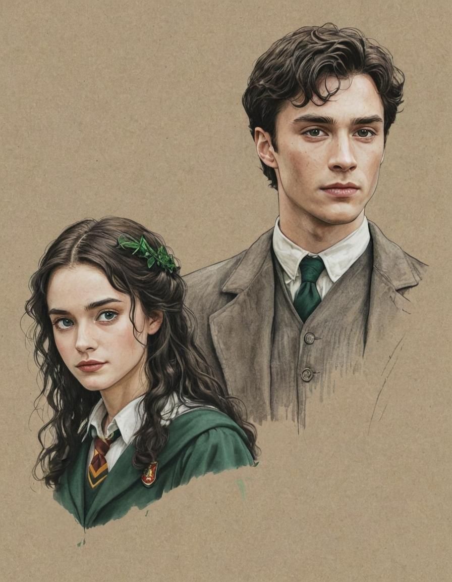 Female Harry Potter and Tom Riddle Illustration