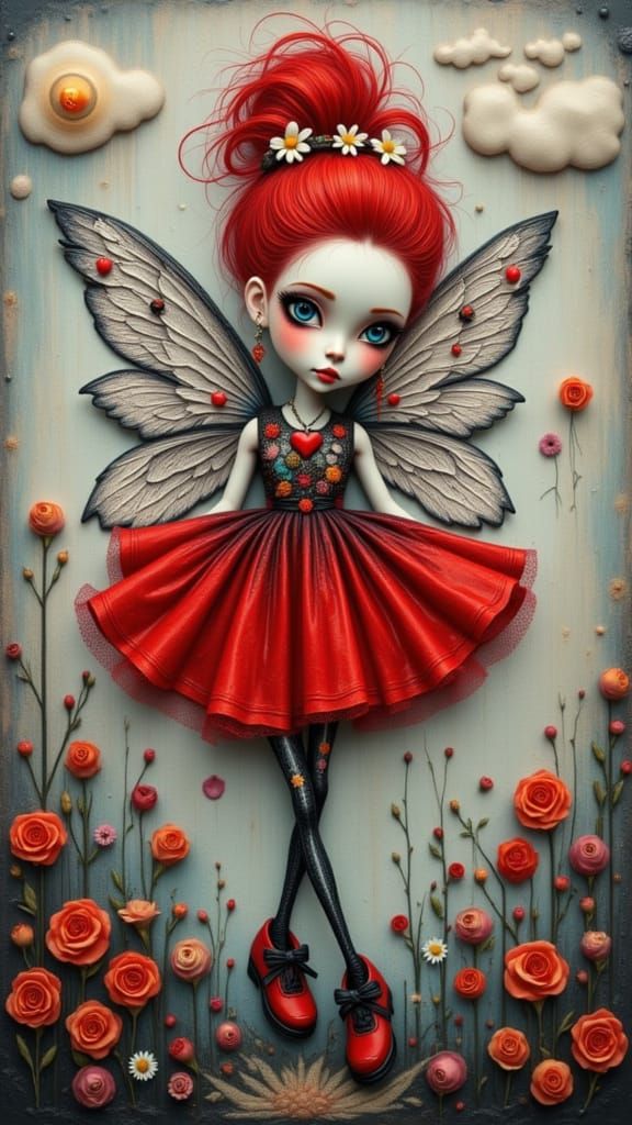 <lora:Punk Faith 1:1.0>  an exaggerated whimsical image of a...