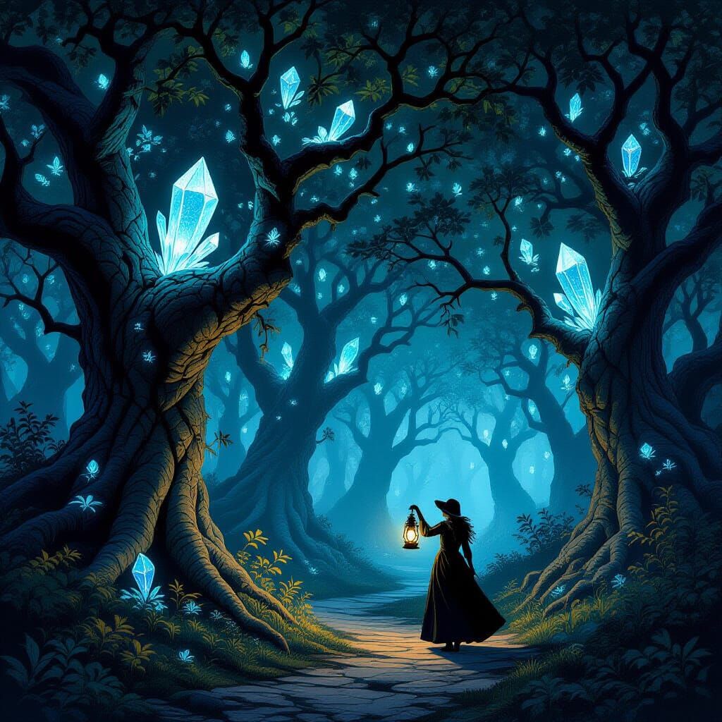 Walking an echanted forest at midnight