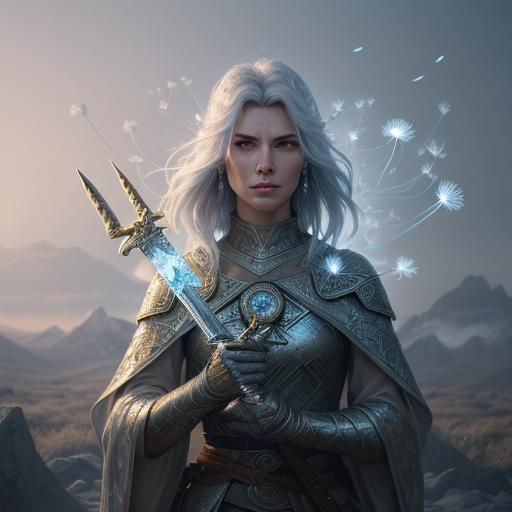 Sacred Sword in Stone: Hyperrealistic Fantasy Art