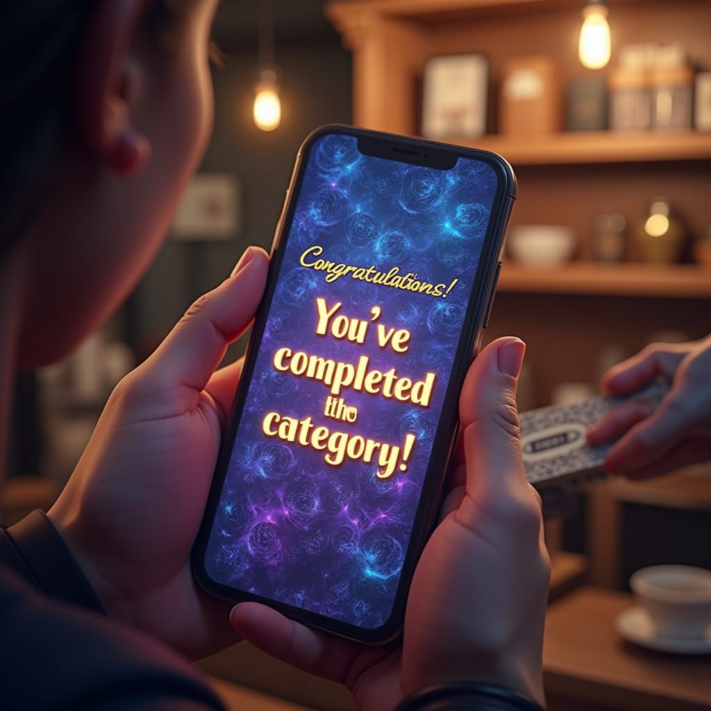 Fantastical Achievement Unveiled in Cozy Shop Environment