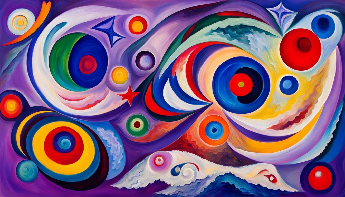 Iridescent Stars Maelstrom in Vivid Impasto