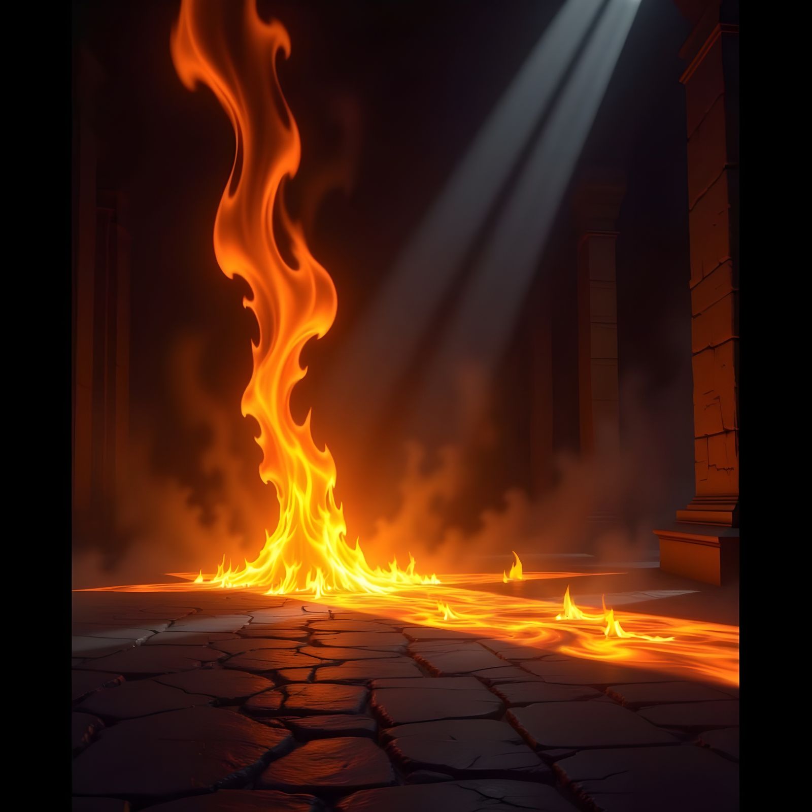 Fiery Shadows Emerge in Dramatic Light