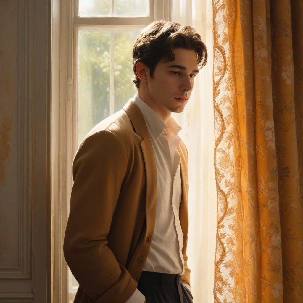 Man in Golden Hour Light, Gainsborough & Aardman Style