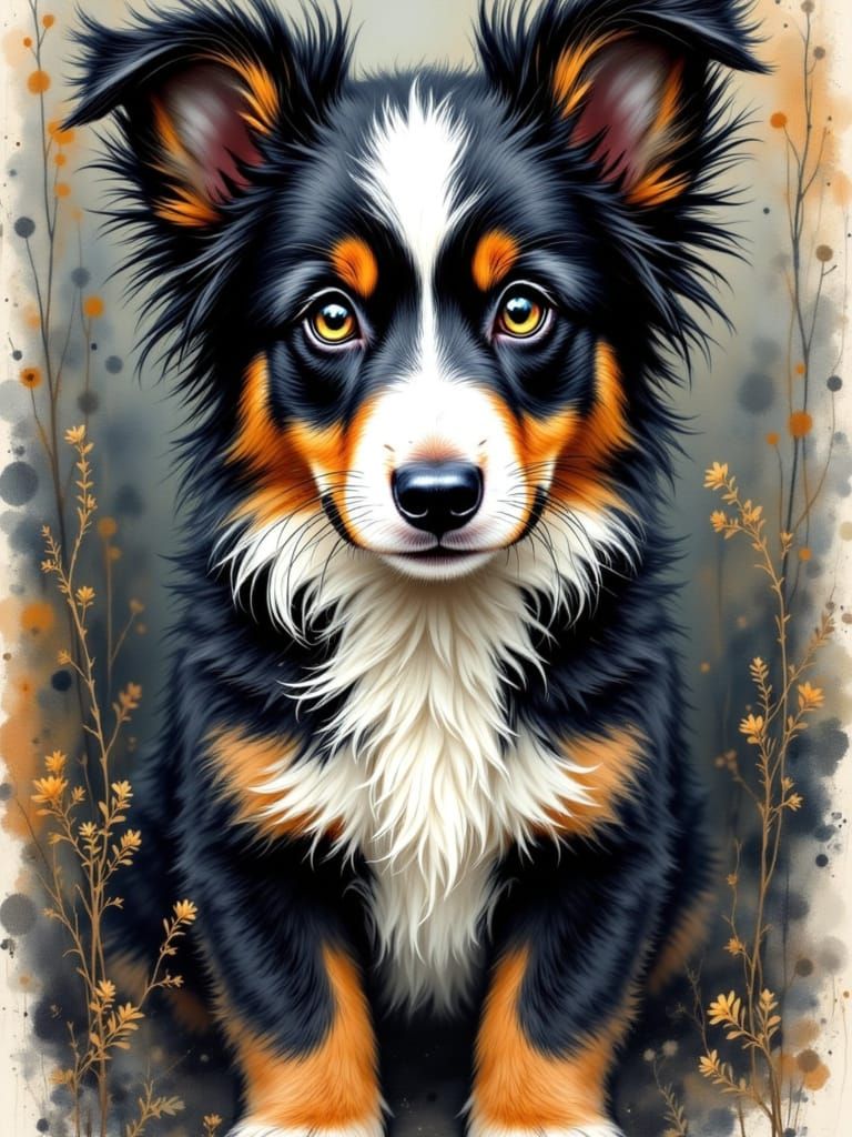 Border collie pawtrait