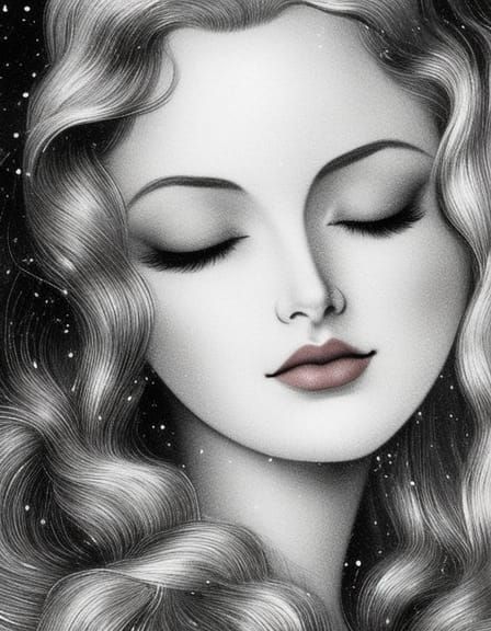 Fairytale Woman Portrait in the Style of Golden Age Illustra...