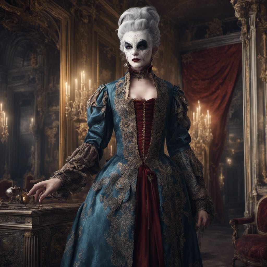 Getting ready for the vampire masked ball in Versailles