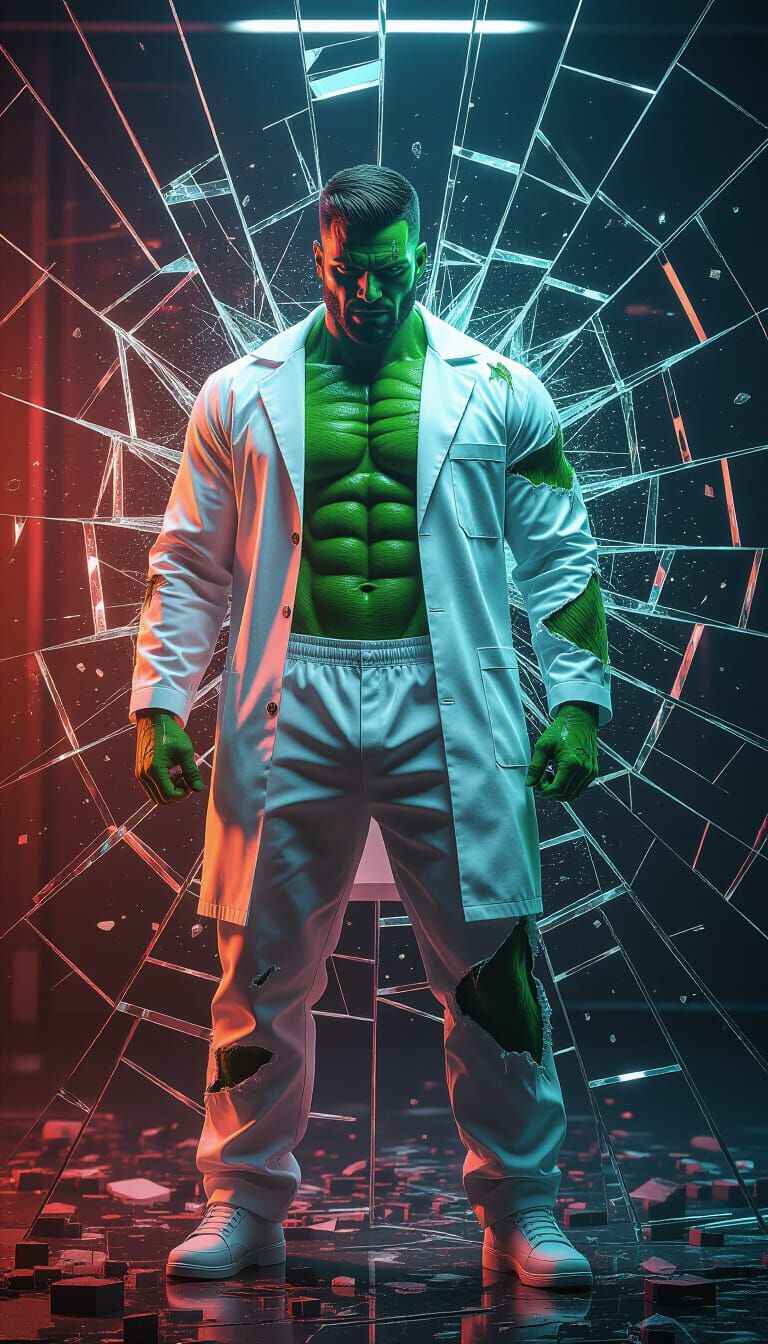 Man's Dramatic Transformation with Polychromatic Colors