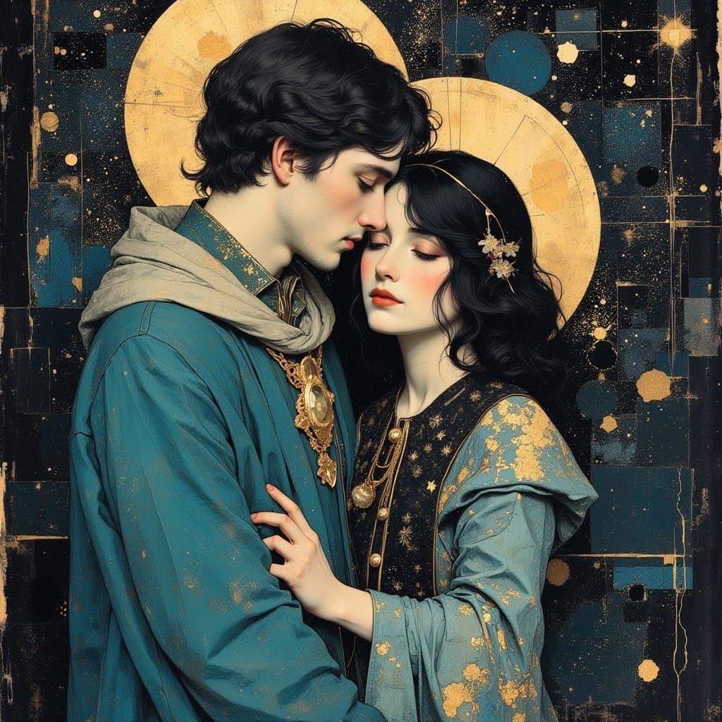 Embracing Couple as Religious Icons in Photographic Art