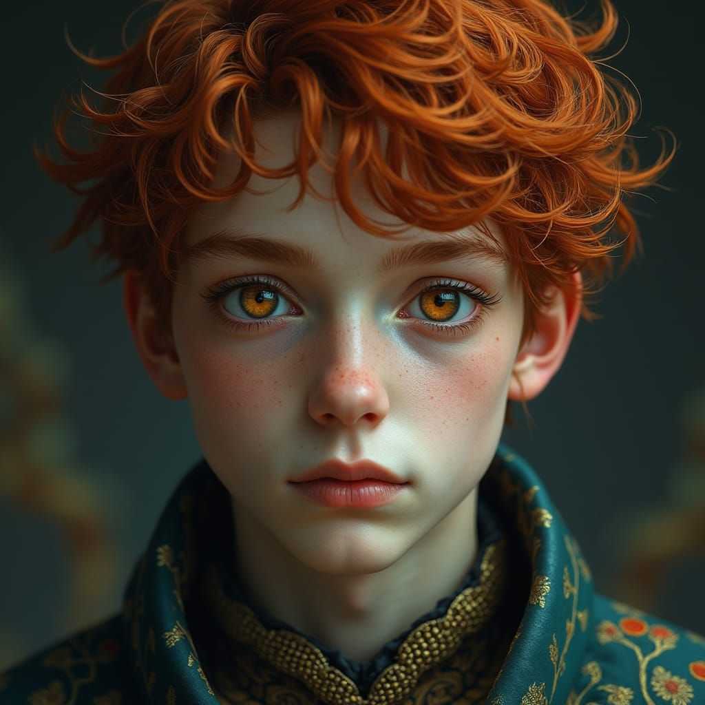Mystical Portrait with Ocher Eyes, in Fantasy Concept Art St...
