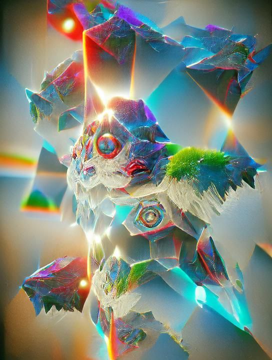 Crystalline Geometric Caustics with God Rays in 8K