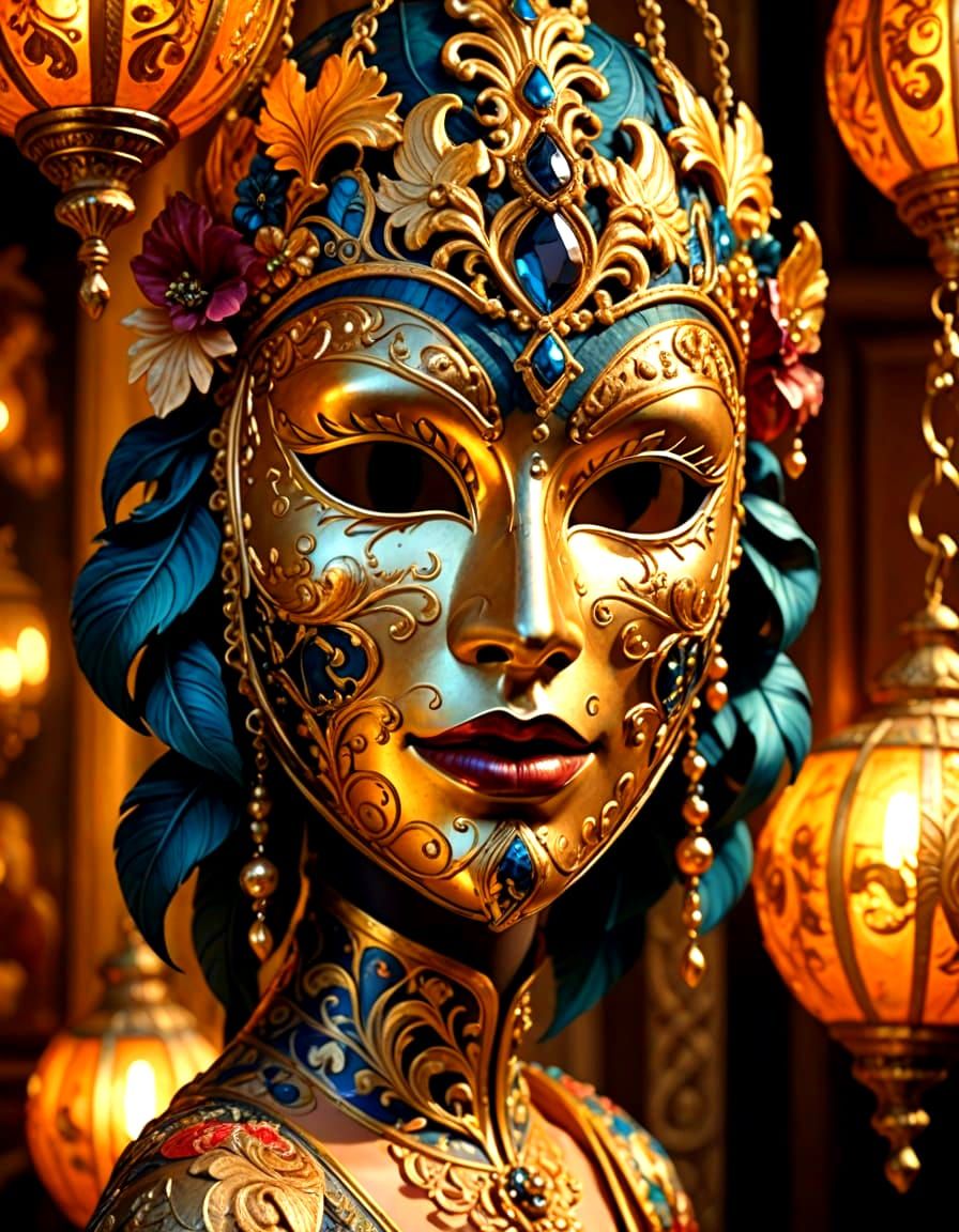 Ornate Venetian Mask in Mystical Style