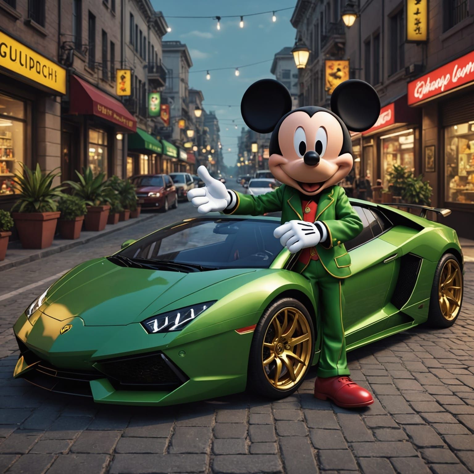 Ultra Realistic Mickey Mouse Living a Rich Lifestyle