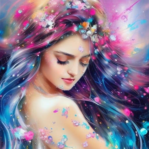 Anime Art Portrait of a Greek Goddess