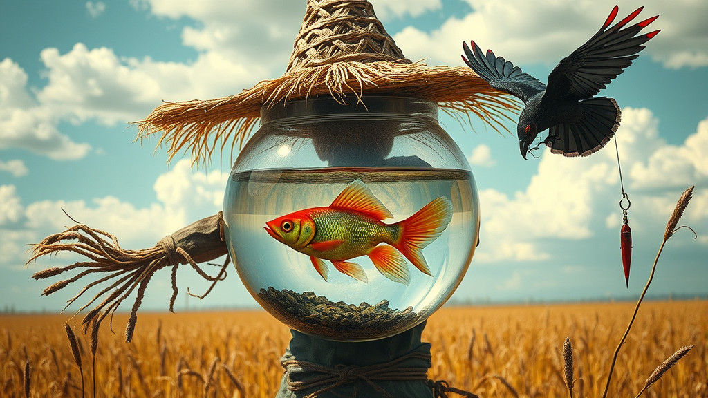 Surreal Scarecrow Anglerfish Lure in Magic Realism Style