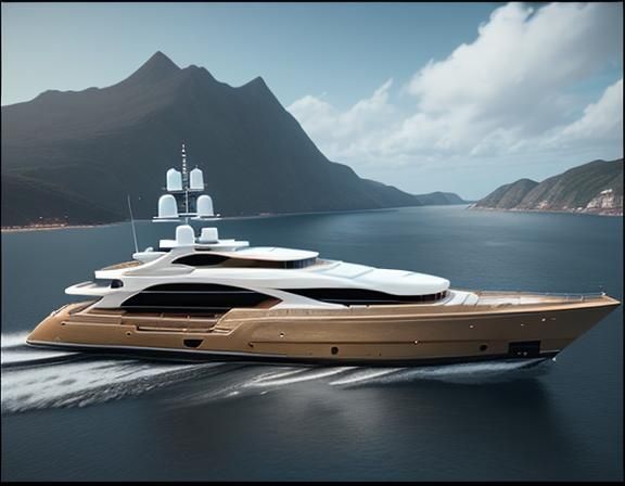 Luxurious Yacht in Harbour, Pop Art Cinematic Masterpiece