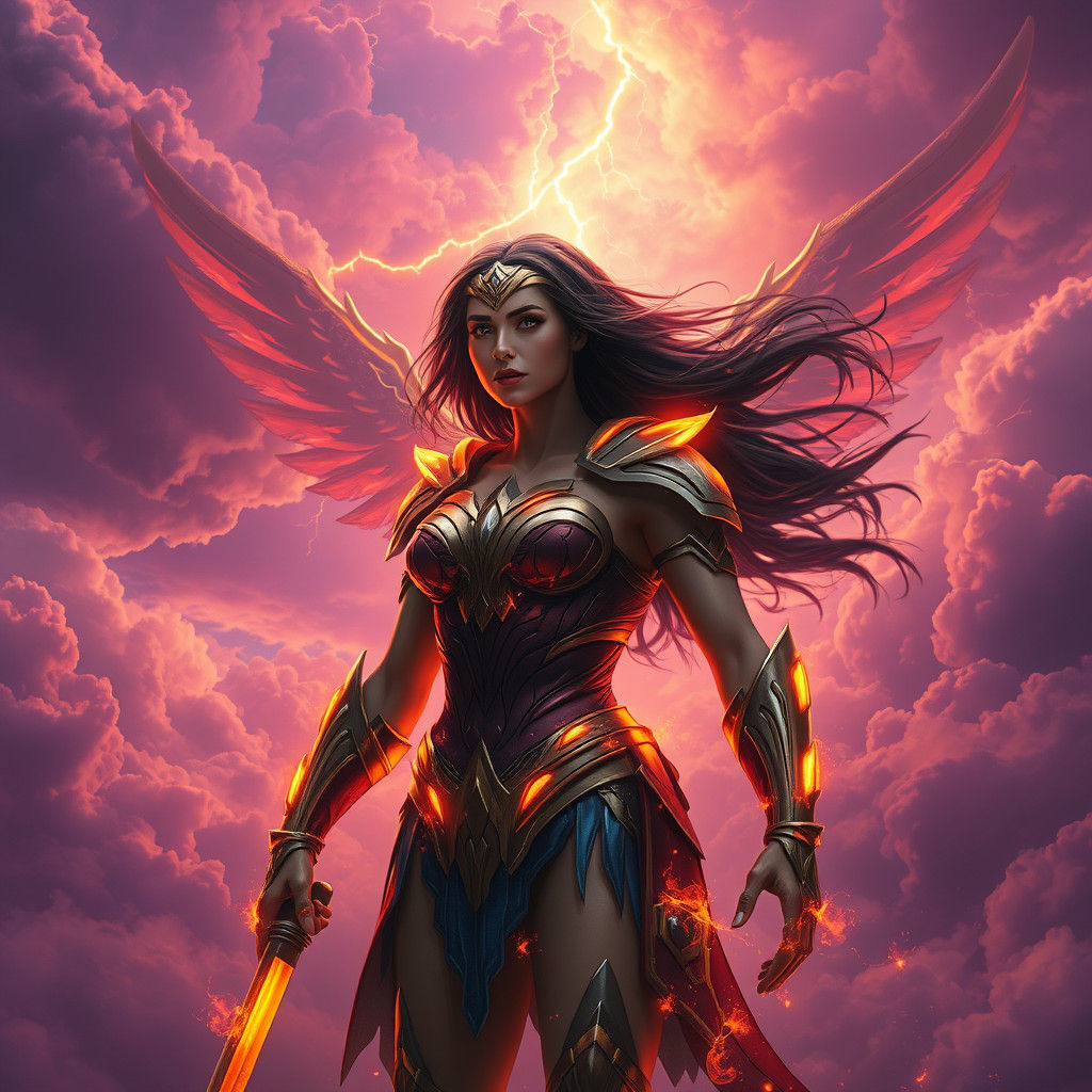 Wonder Woman as Phoenix Force Host in Fantasy Realm