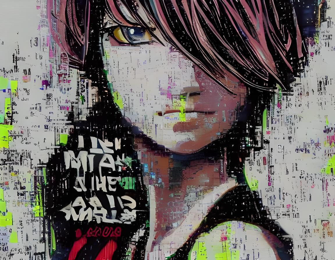 Existential Dread: Break Dancer in Cyberpunk Anime Style