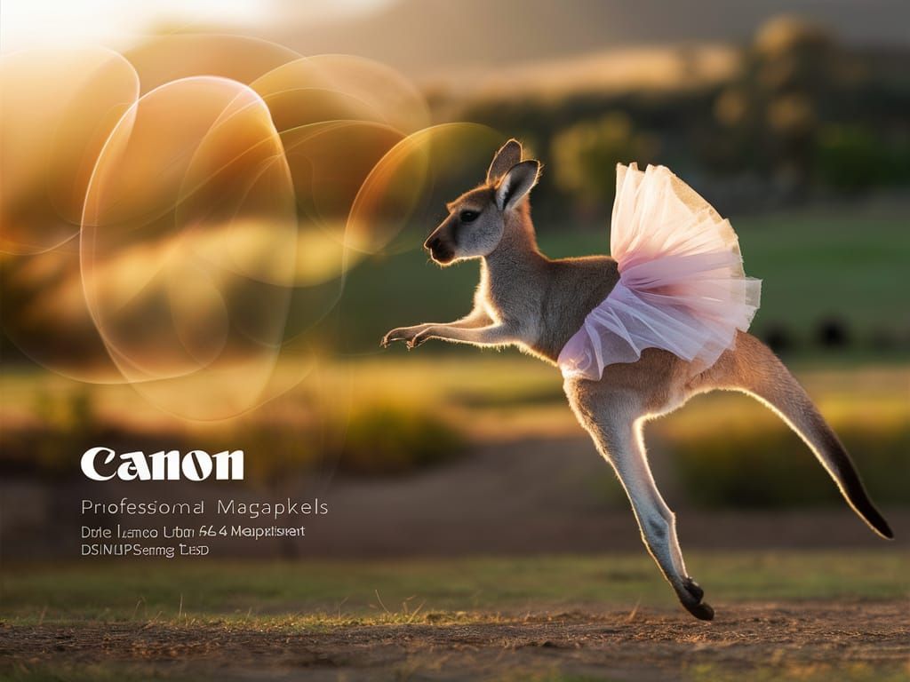 Graceful Ballerina Kangaroo in Rural Setting, Professional P...