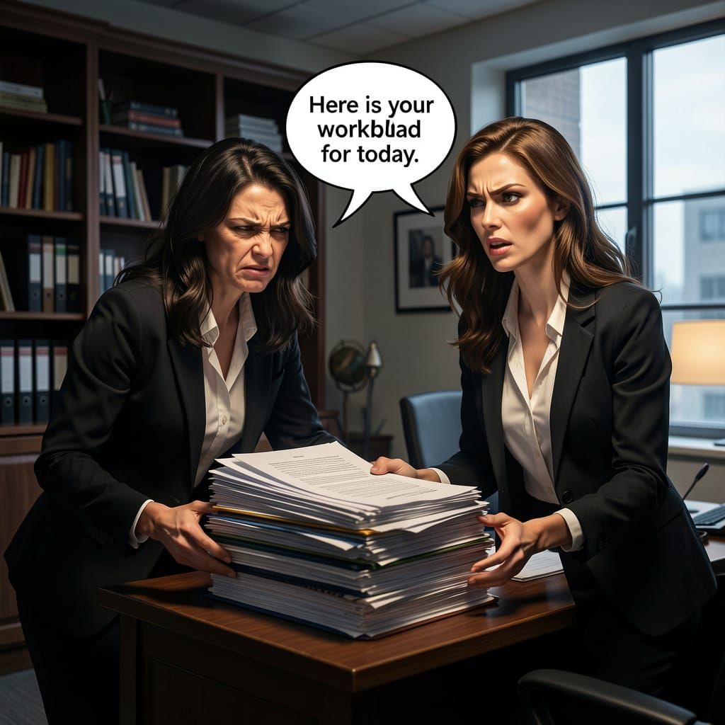 Envious Colleague Confronts Beautiful Rival in Office