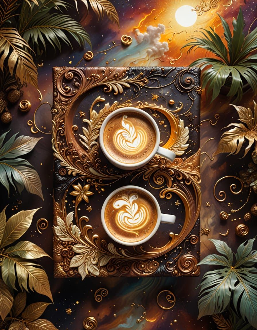 Relaxing Sunset Hammock & Cozy Cabin in Space Impasto