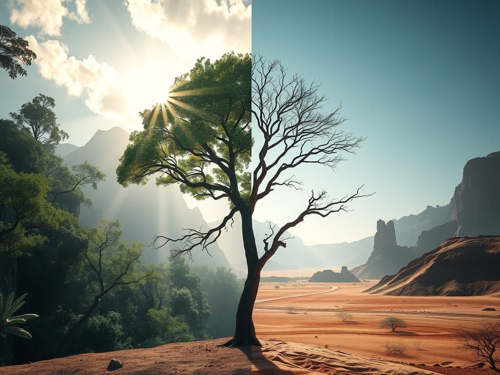 Contrasting Ecosystems: A Tree Between Two Worlds